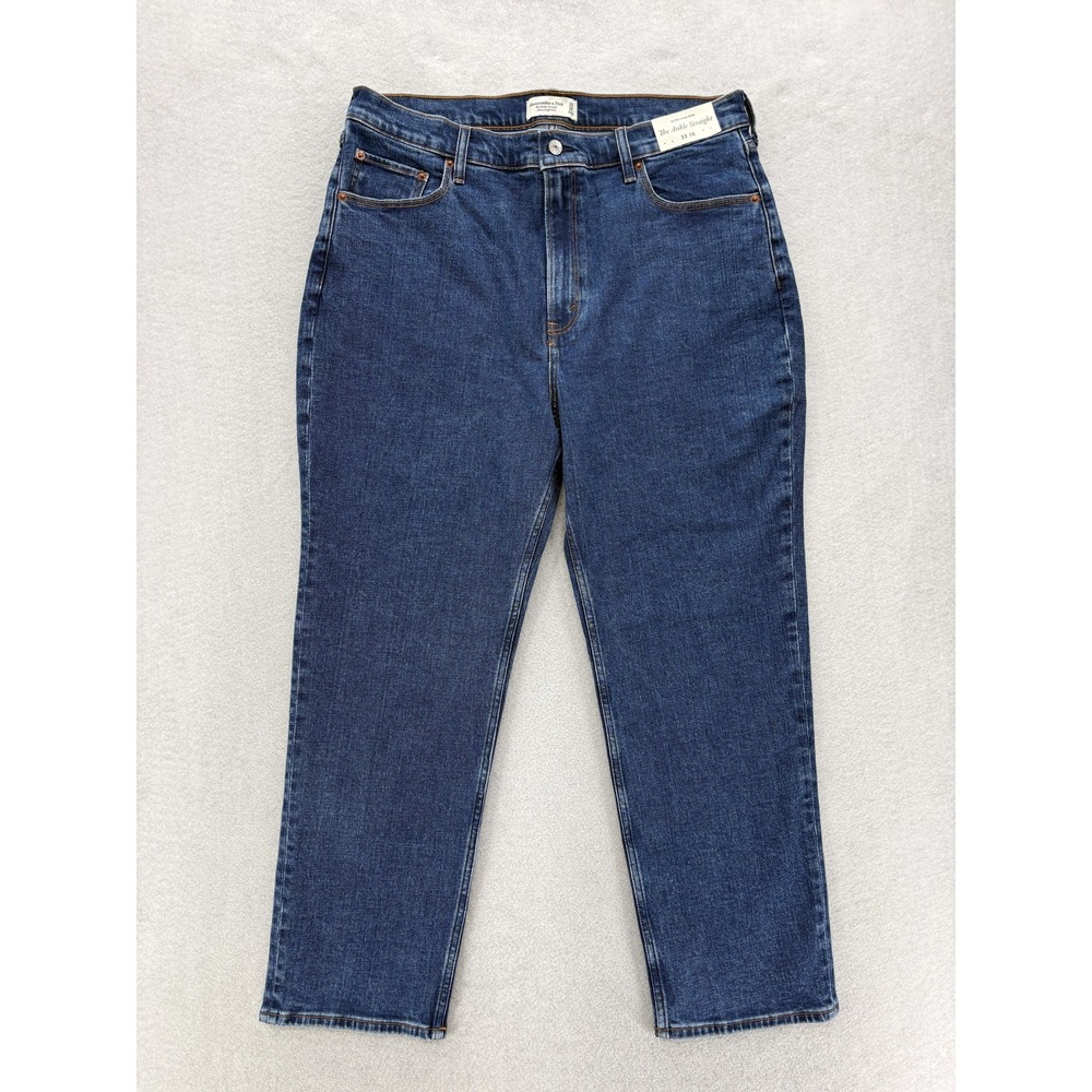 Abercrombie & Fitch The Ankle Straight Jeans Womens 33/16 Blue Ultra High Rise